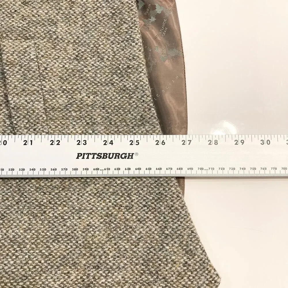 NWOT PETER CHRISTIAN Waistcoat Vest 54R Brown Wool Harris-Tweed Hand-Woven 5Bttn